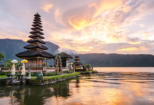 Pura Ulun Danu Bratan, Hindu temple on Bratan lake, Bali, Indonesia
